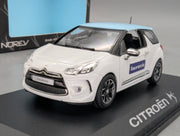 Modellautos 1:43 Norev Citroen DS3 Weiß mit blauem Dach 2010 Faurecia mit OVP