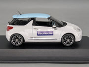 Modellautos 1:43 Norev Citroen DS3 Weiß mit blauem Dach 2010 Faurecia mit OVP