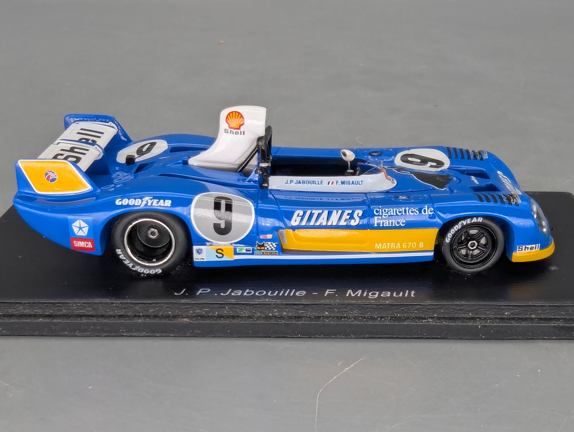Modellautos 1:43 Spark S3554 Matra Simca MS 670 B Dritter 24h Le Mans 1974 #9 OVP
