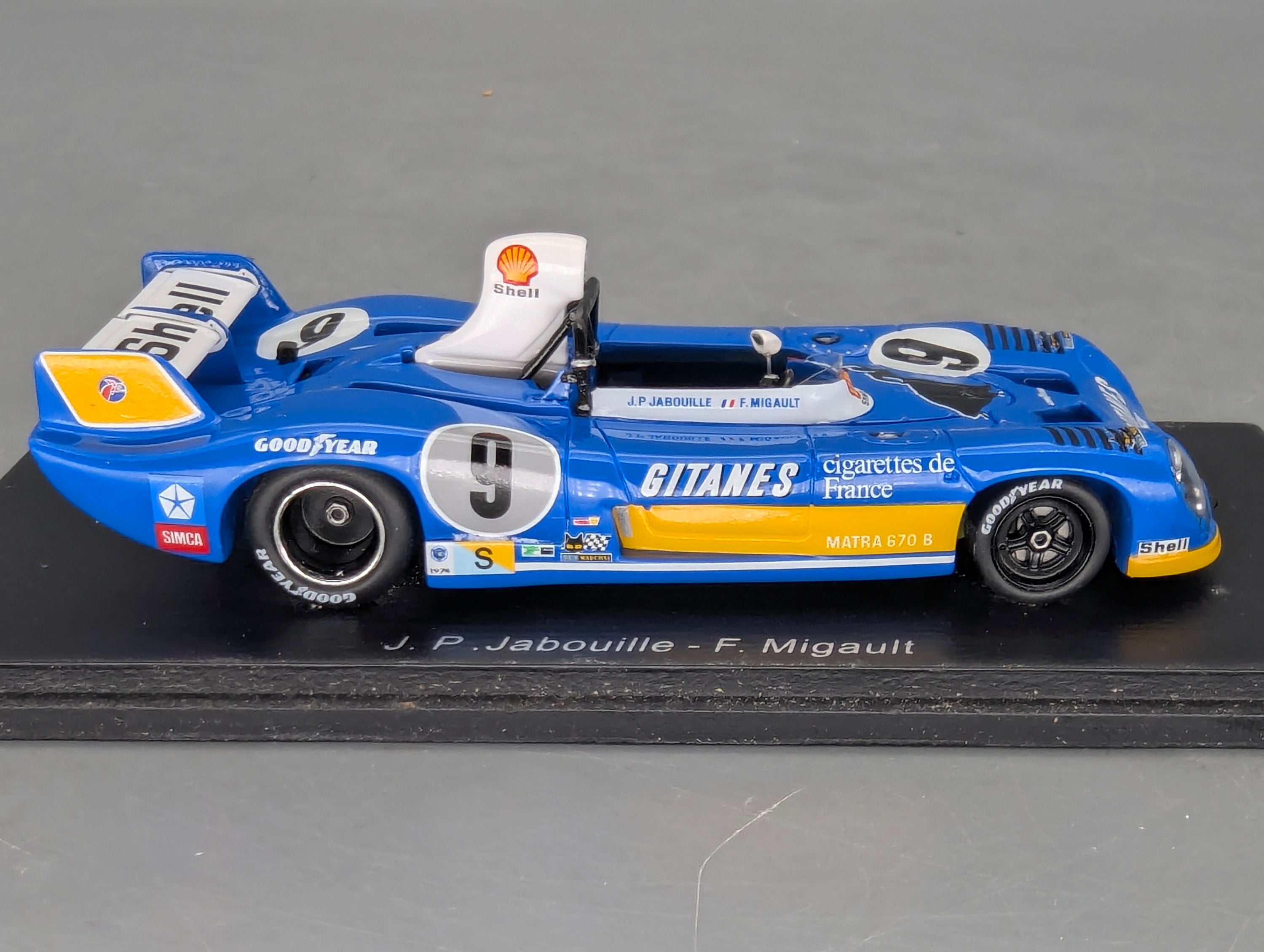 Modellautos 1:43 Spark S3554 Matra Simca MS 670 B Dritter 24h Le Mans 1974 #9 OVP