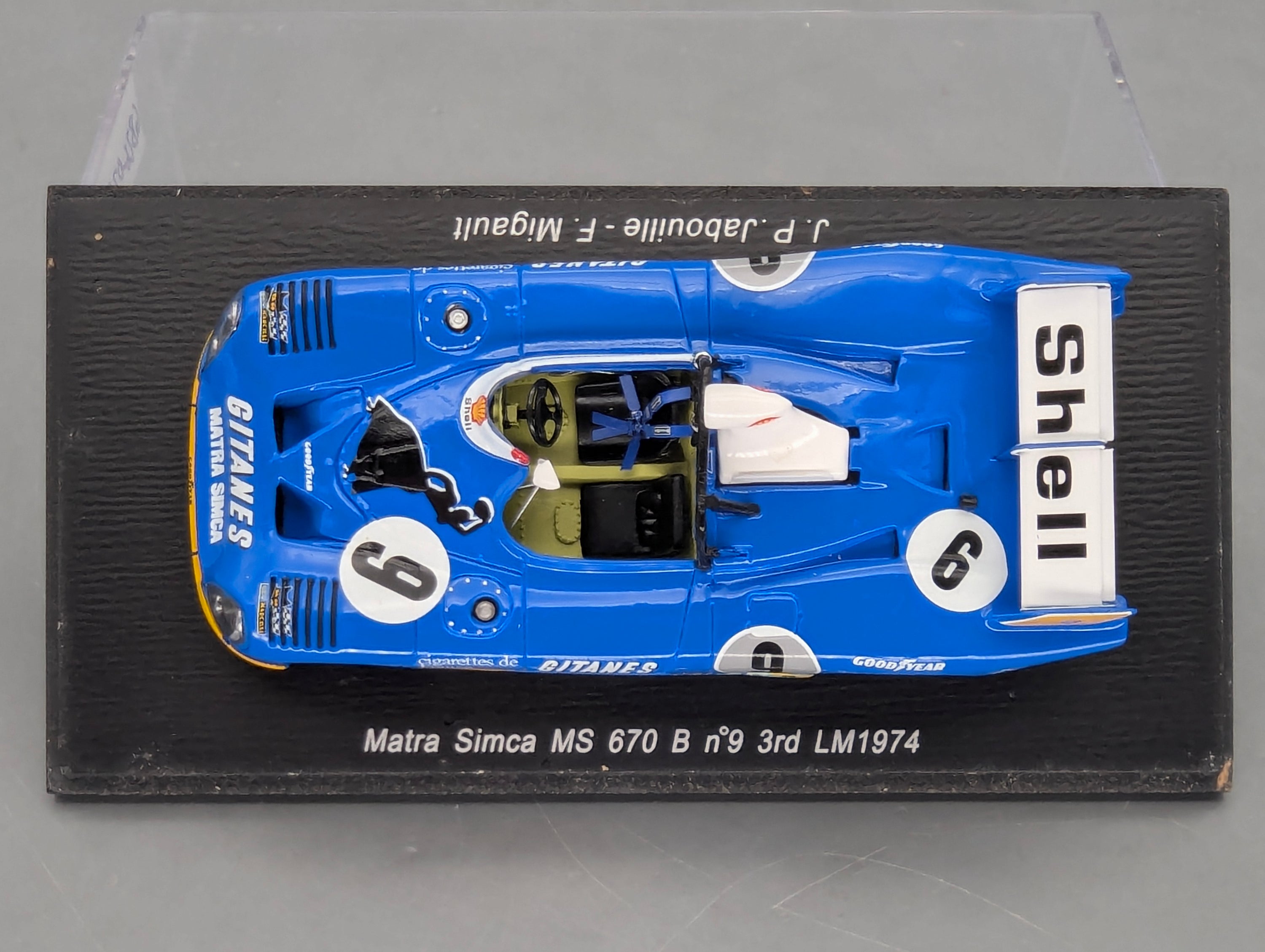 Modellautos 1:43 Spark S3554 Matra Simca MS 670 B Dritter 24h Le Mans 1974 #9 OVP