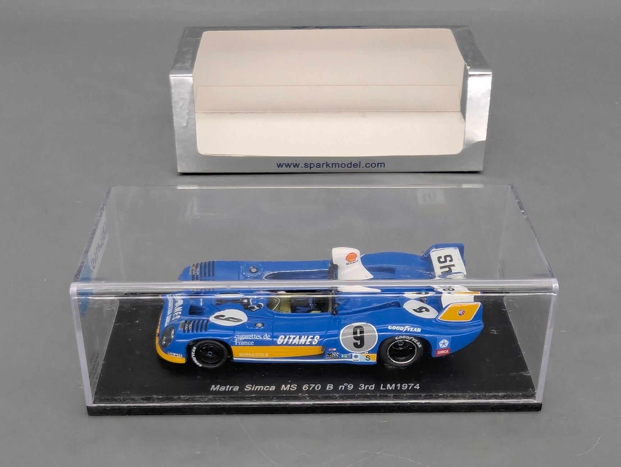 Modellautos 1:43 Spark S3554 Matra Simca MS 670 B Dritter 24h Le Mans 1974 #9 OVP