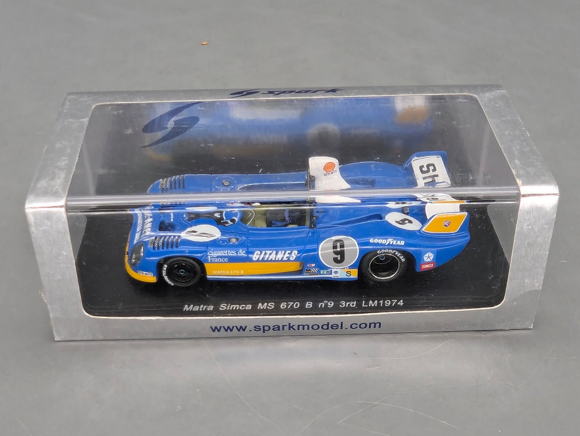 Modellautos 1:43 Spark S3554 Matra Simca MS 670 B Dritter 24h Le Mans 1974 #9 OVP