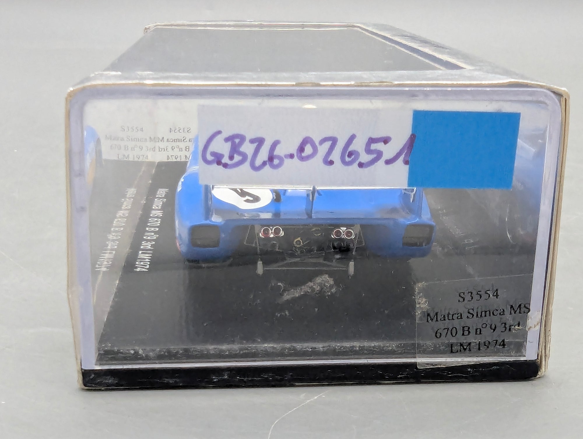 Modellautos 1:43 Spark S3554 Matra Simca MS 670 B Dritter 24h Le Mans 1974 #9 OVP