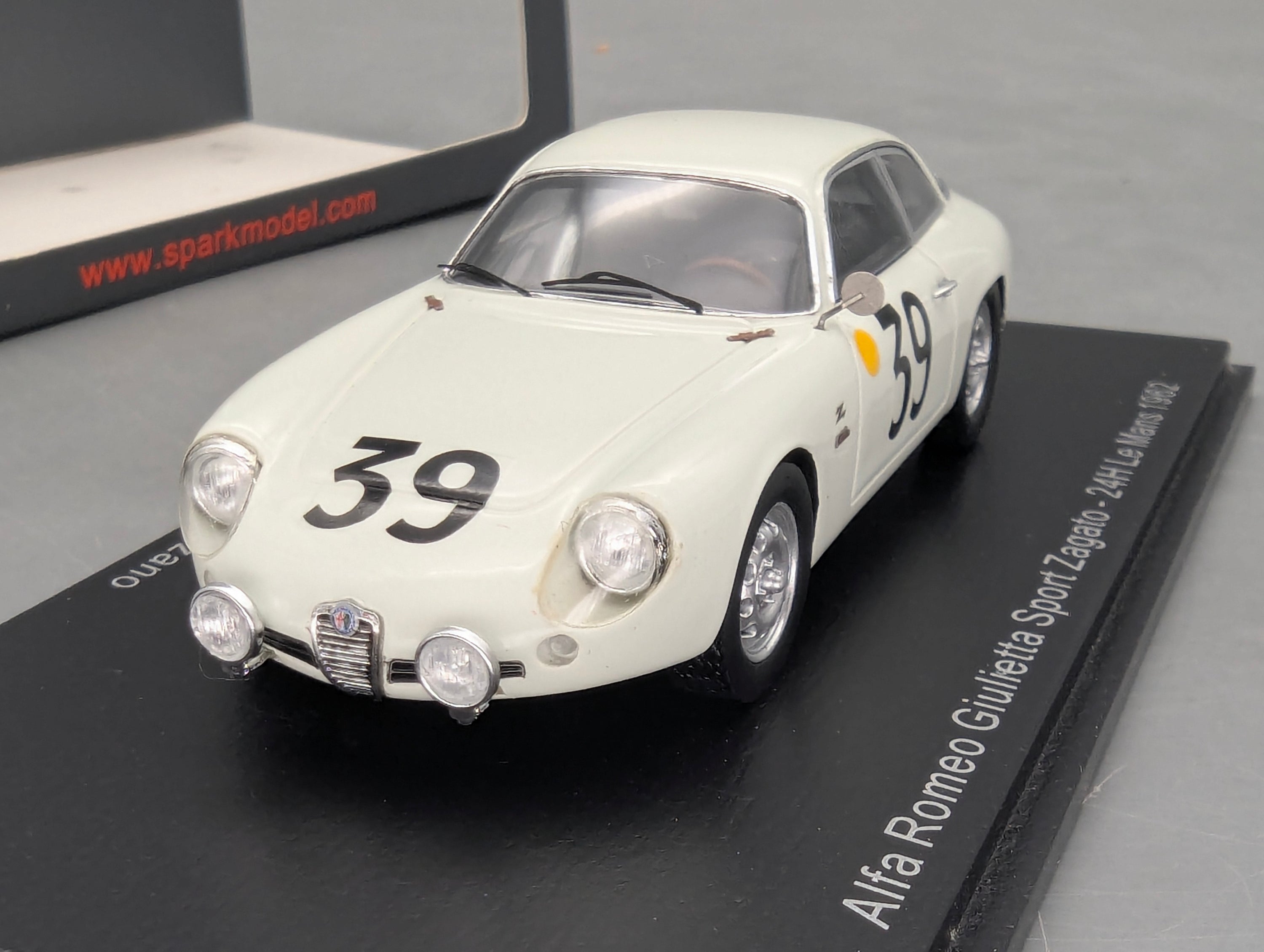 Modellautos 1:43 Spark S9050 Alfa Romeo Giulietta Sport Zagato 24h Le Mans 1962 #39 OVP