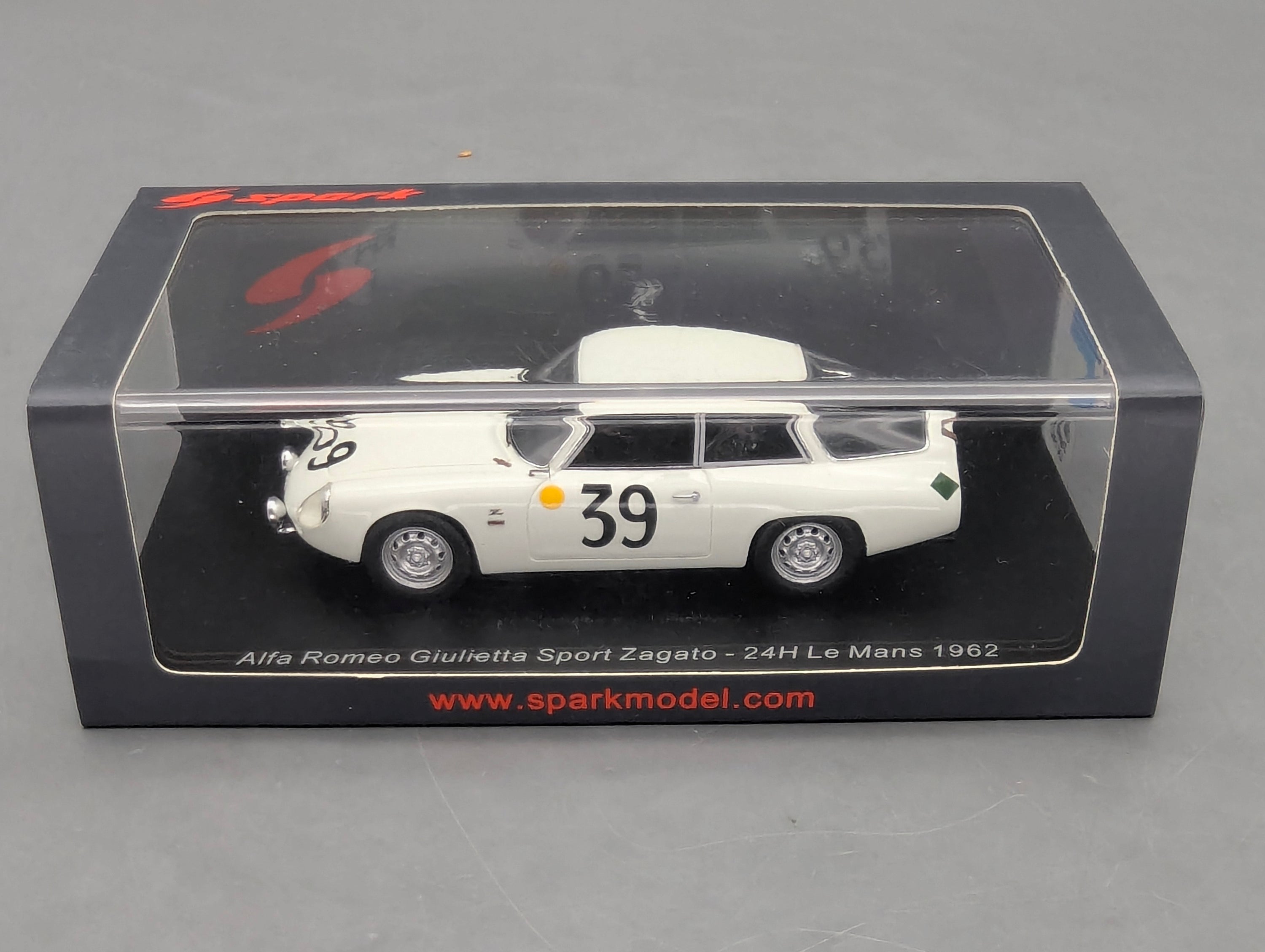 Modellautos 1:43 Spark S9050 Alfa Romeo Giulietta Sport Zagato 24h Le Mans 1962 #39 OVP