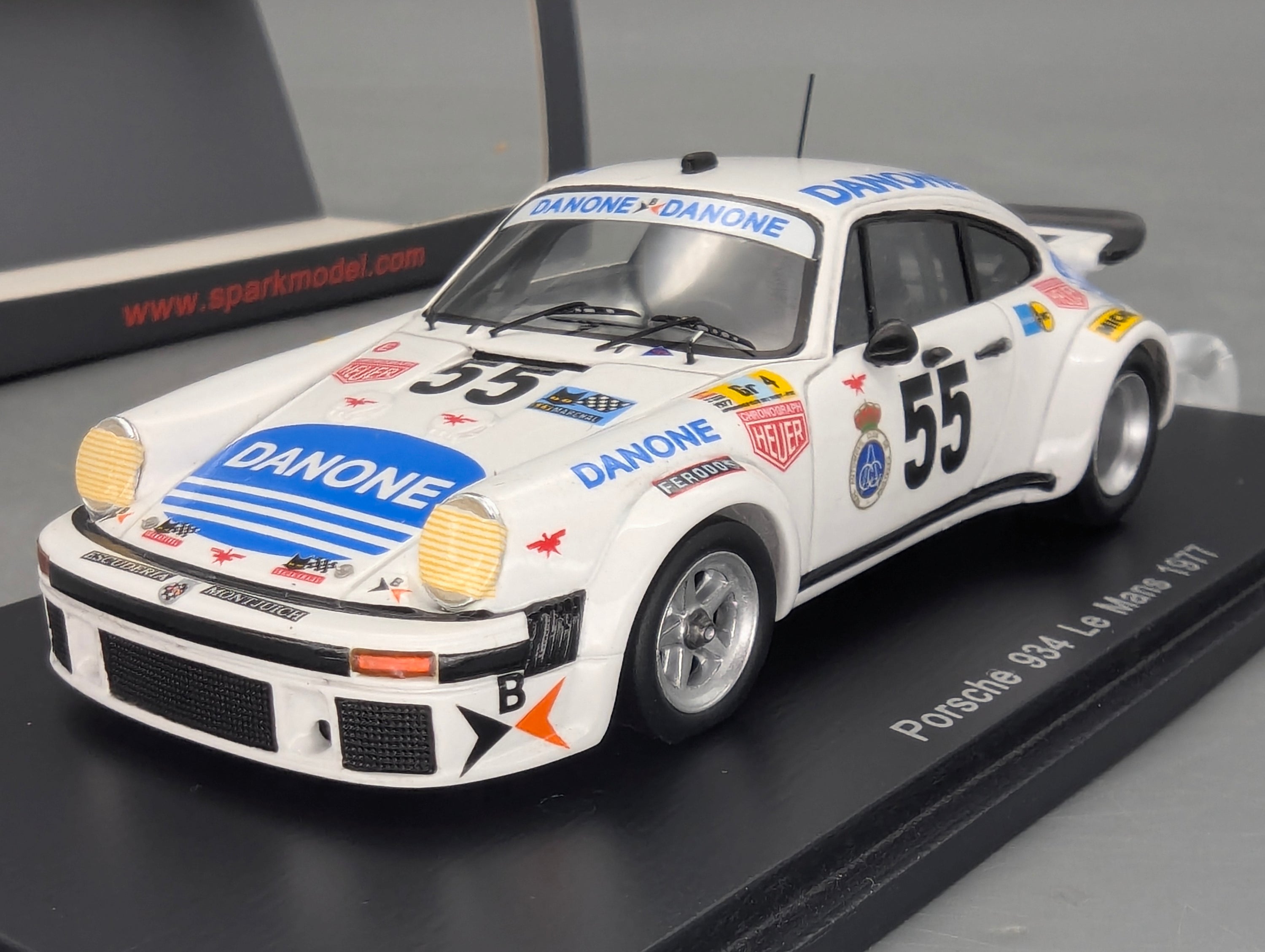 Modellautos 1:43 Spark S5090 Porsche 934 24h Le Mans 1977 #55 mit OVP