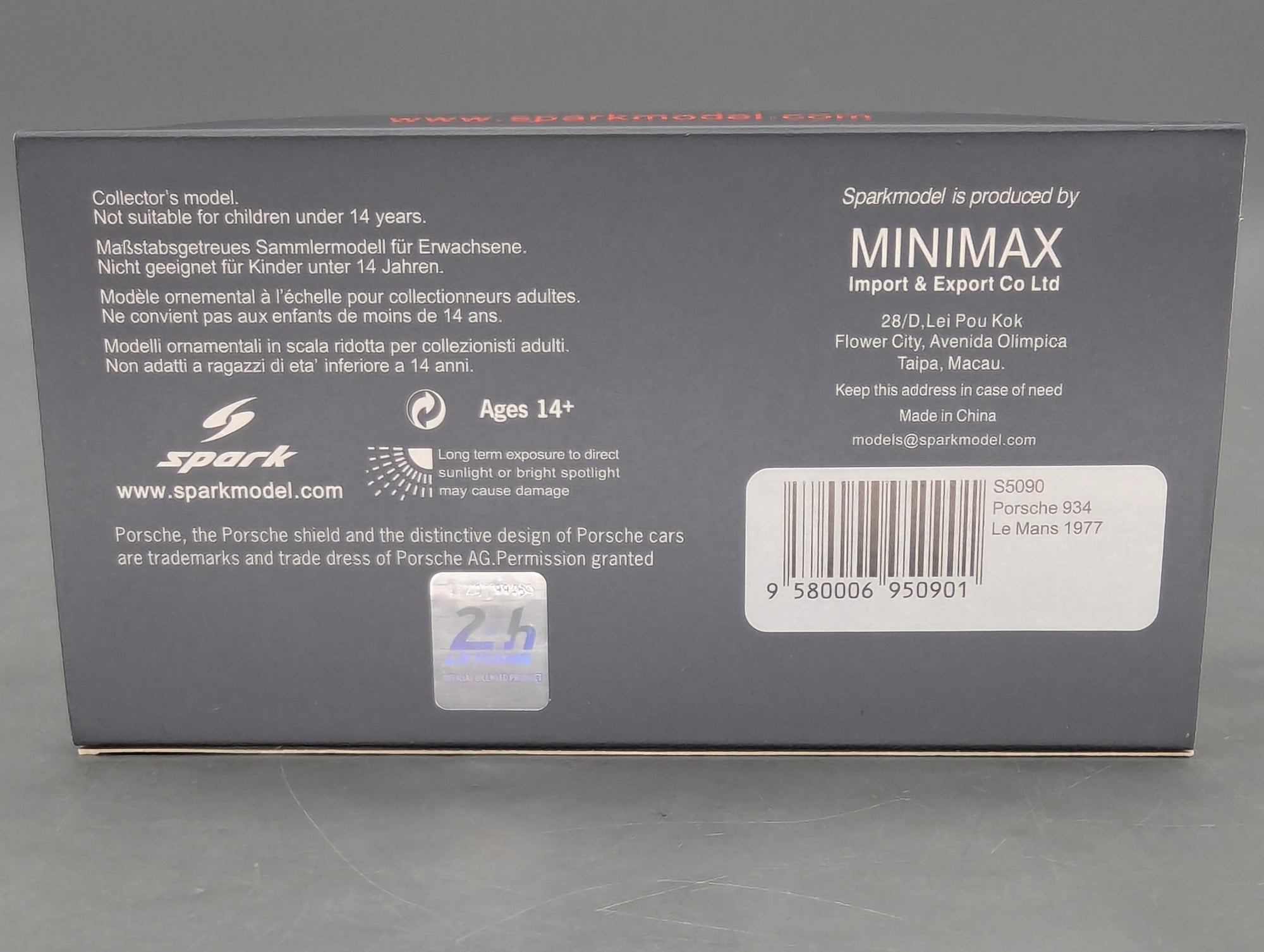 Modellautos 1:43 Spark S5090 Porsche 934 24h Le Mans 1977 #55 mit OVP