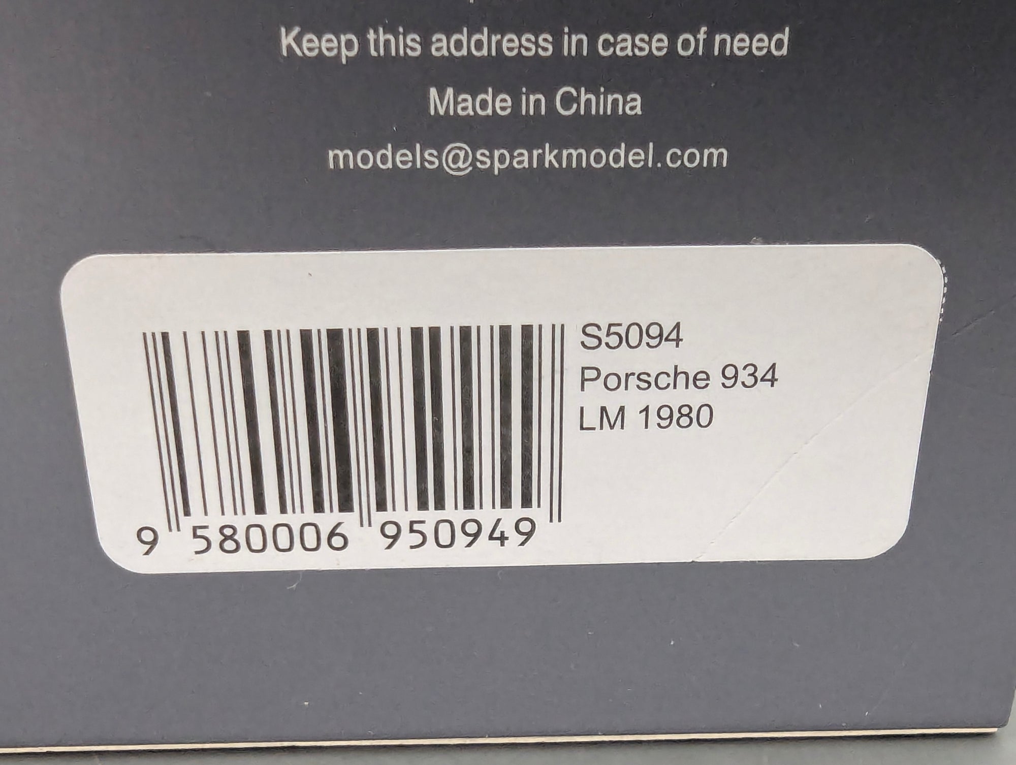 Modellautos 1:43 Spark S5094 Porsche 934 24h Le Mans 1980 #94 mit OVP