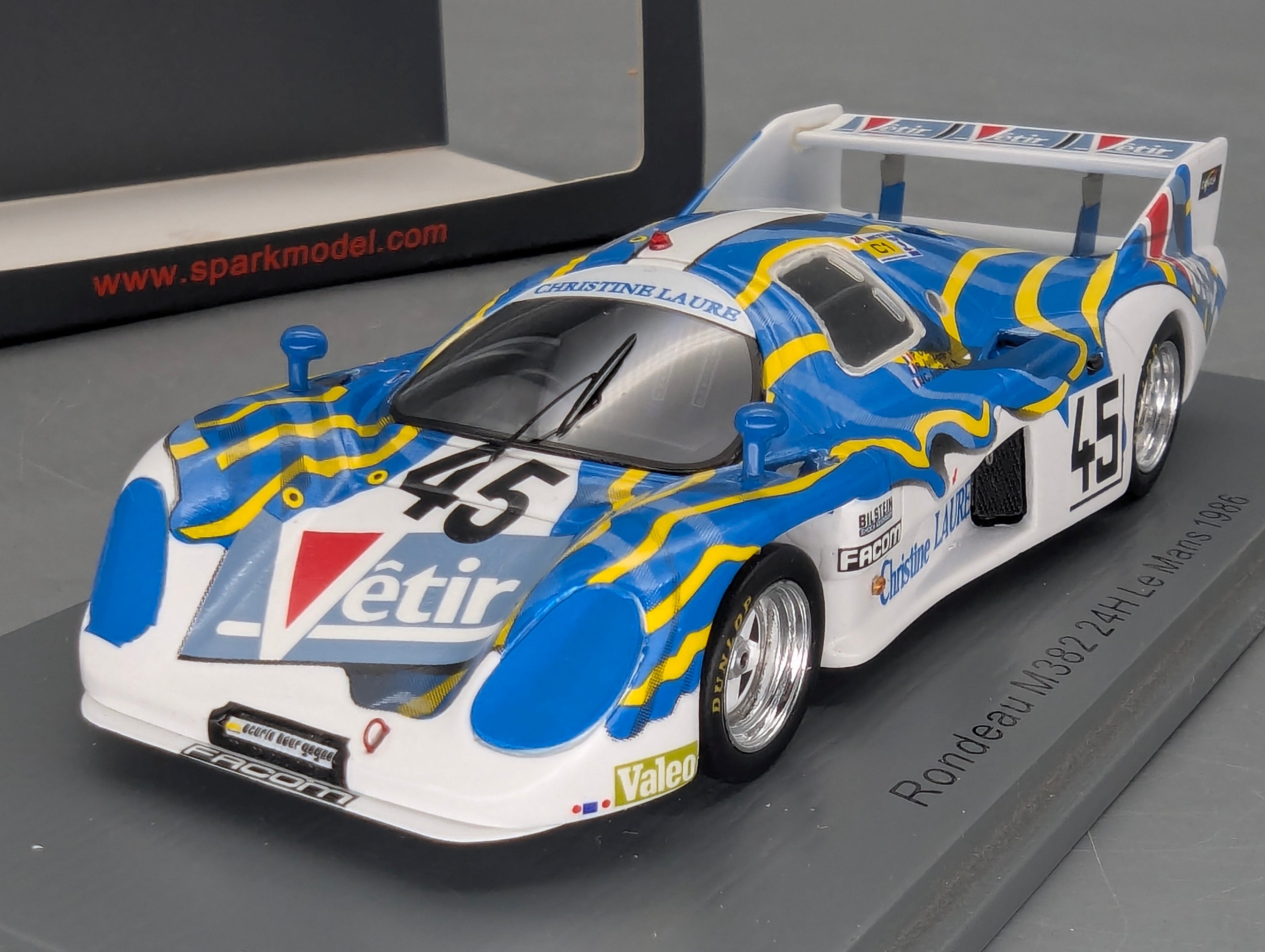 Modellautos 1:43 Spark S8450 Rondeau M382 24h Le Mans 1986 #45 mit OVP
