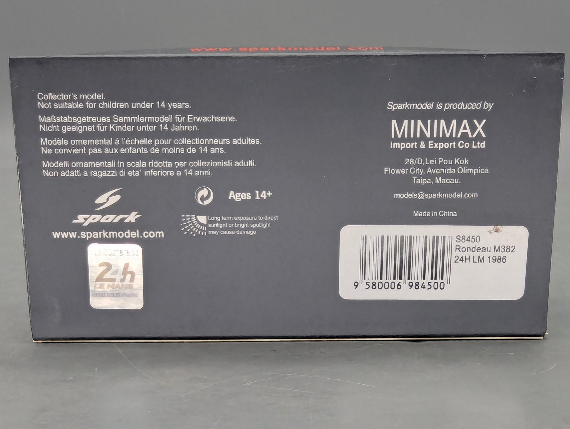 Modellautos 1:43 Spark S8450 Rondeau M382 24h Le Mans 1986 #45 mit OVP