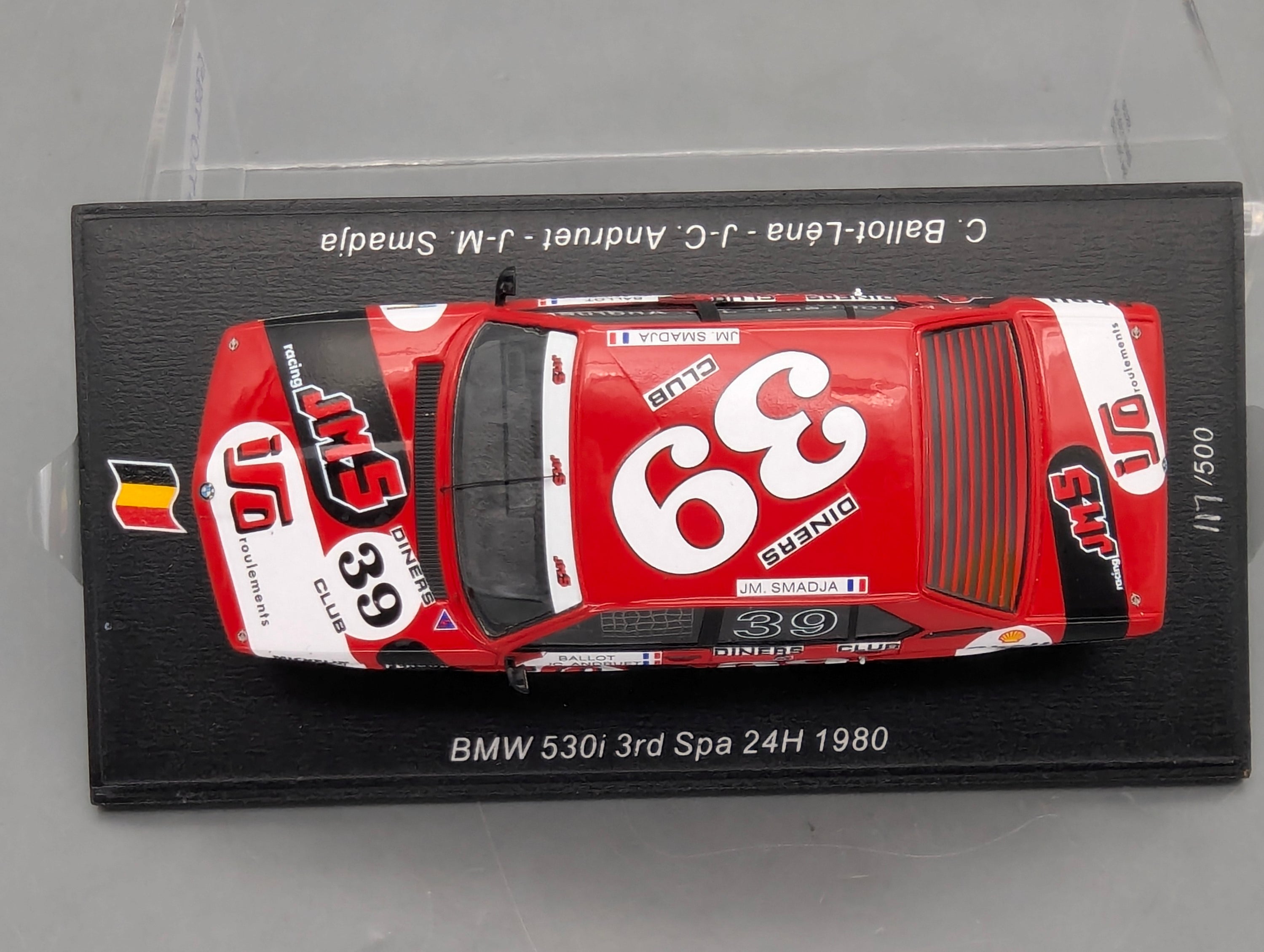 Modellautos 1:43 Spark SB330 BMW 530i Dritter 24h Spa 1980 #39 mit OVP