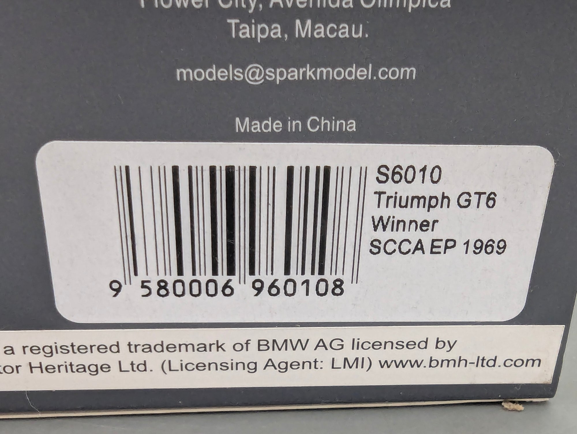 Modellautos 1:43 Spark S6010 Triumph GT6 WINNER SCCA EP 1969 #44 mit OVP