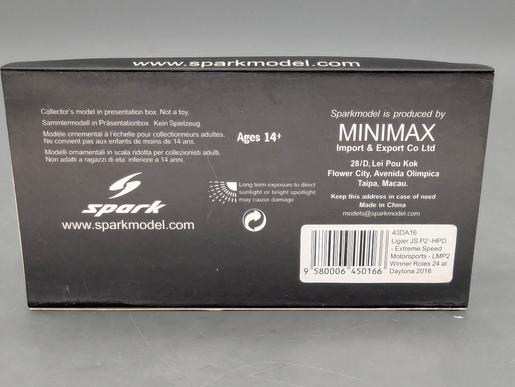 Modellautos 1:43 Spark 43DA16 Ligier JS P2 HPD WINNER Daytona 2016 #2 mit OVP