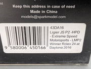 Modellautos 1:43 Spark 43DA16 Ligier JS P2 HPD WINNER Daytona 2016 #2 mit OVP