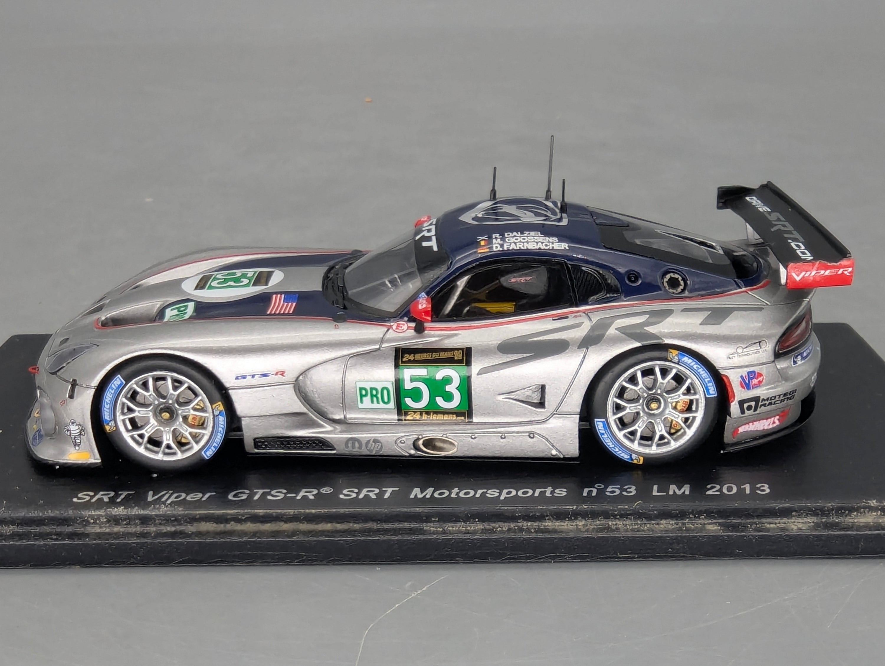 Modellautos 1:43 Spark S3766 Viper GTS-R SRT 24h Le Mans 2013 #53 mit OVP