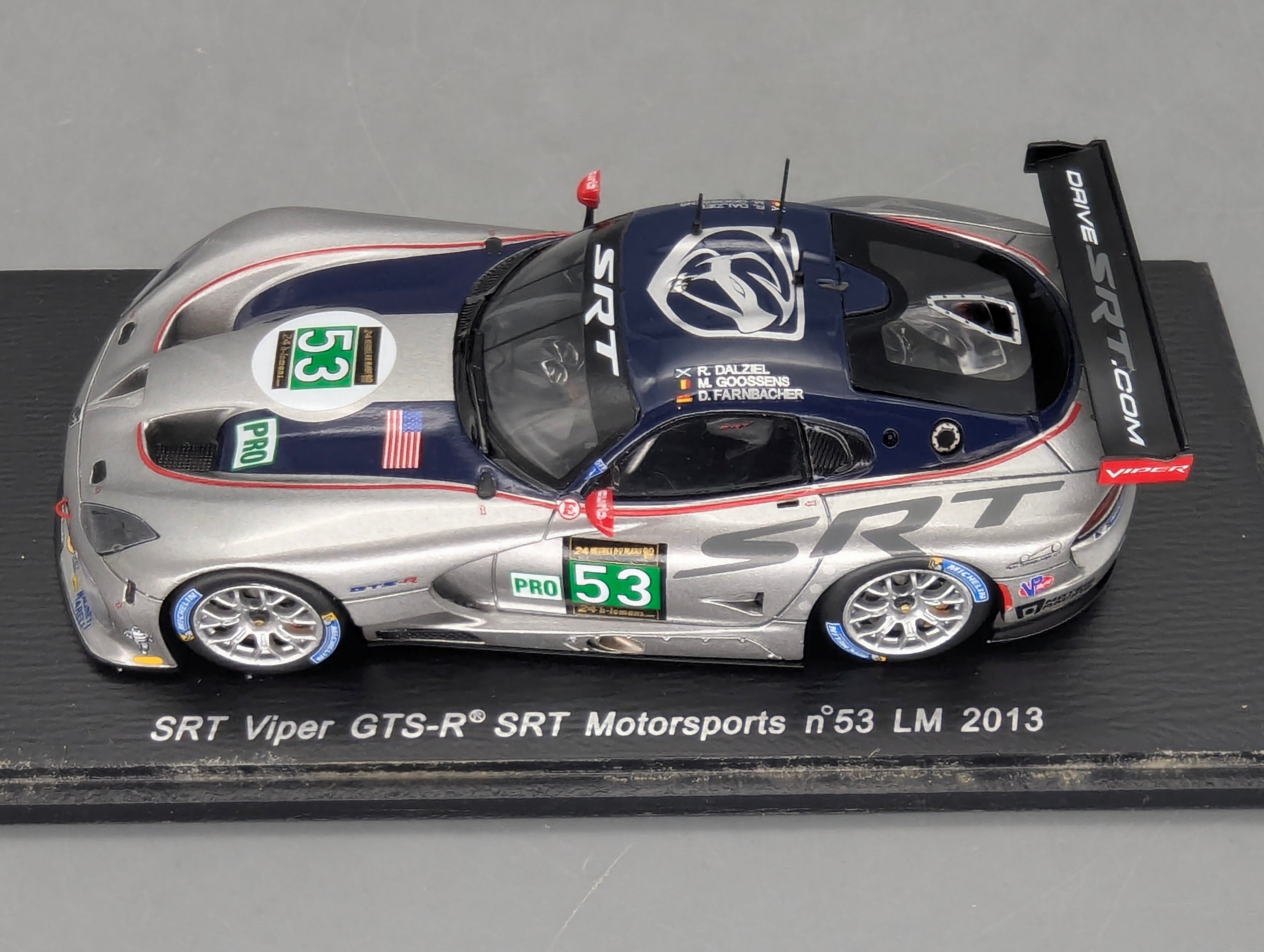 Modellautos 1:43 Spark S3766 Viper GTS-R SRT 24h Le Mans 2013 #53 mit OVP