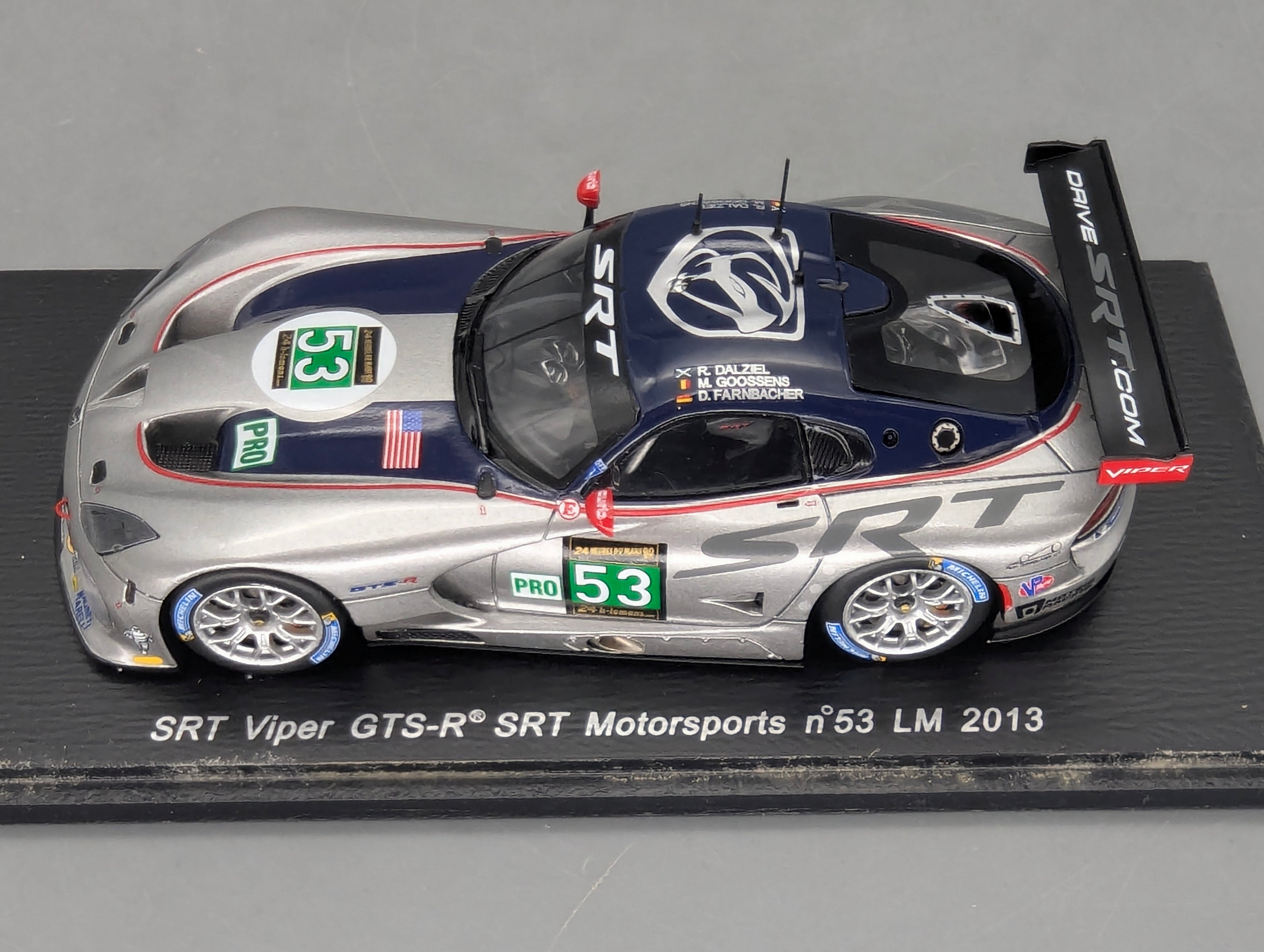 Modellautos 1:43 Spark S3766 Viper GTS-R SRT 24h Le Mans 2013 #53 mit OVP