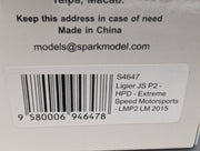 Modellautos 1:43 Spark S4647 Ligier JS P2 LMP2 24h Le Mans 2015 #30 mit OVP
