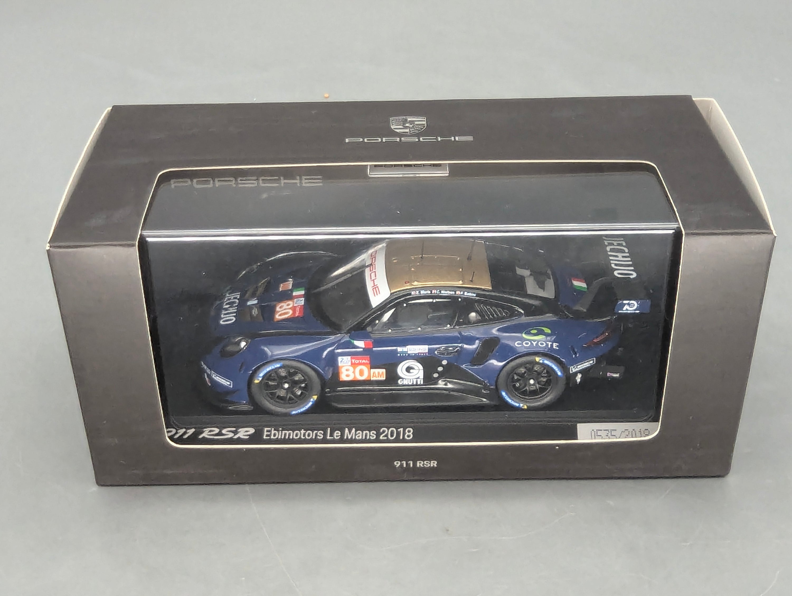 Modellautos 1:43 Spark Porsche 911 RSR 24h Le Mans 2018 #80 mit WAP Dealer OVP