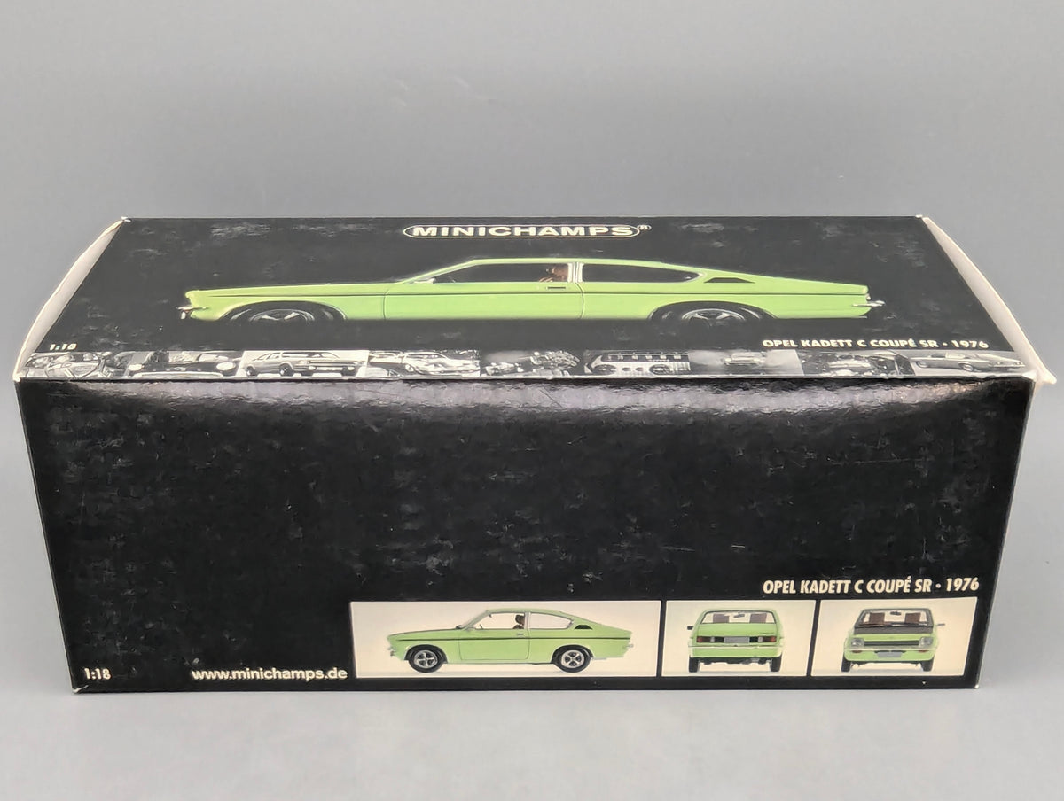 Modellautos 1:18 Minichamps Opel Kadett C Coupe SR 1976 Grün OVP