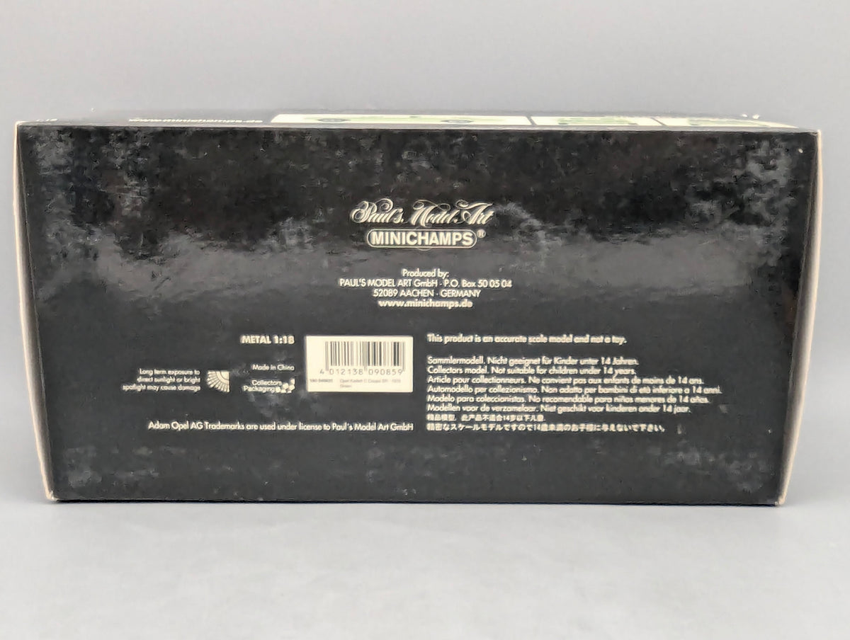 Modellautos 1:18 Minichamps Opel Kadett C Coupe SR 1976 Grün OVP