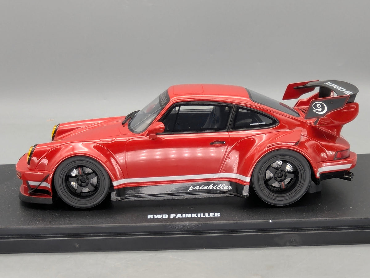 Modellautos 1:18 GT Spirit GT449 Porsche 911 RWB Body Kit Painkiller Rot #9 mit OVP
