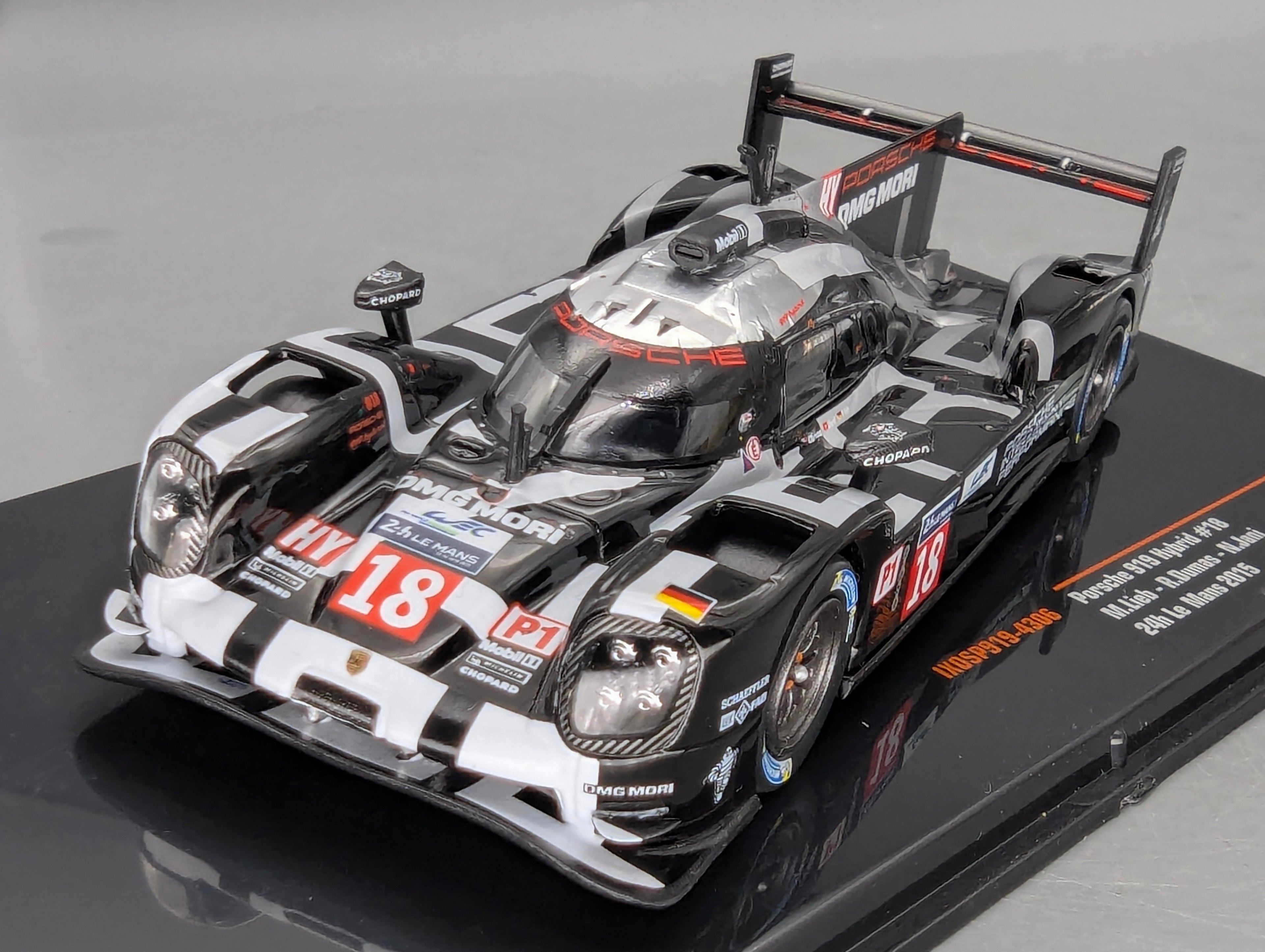 Modellautos 1:43 Ixo Porsche 919 Hybrid 24h Le Mans 2015 #18 Lieb Dumas u.a. mit OVP
