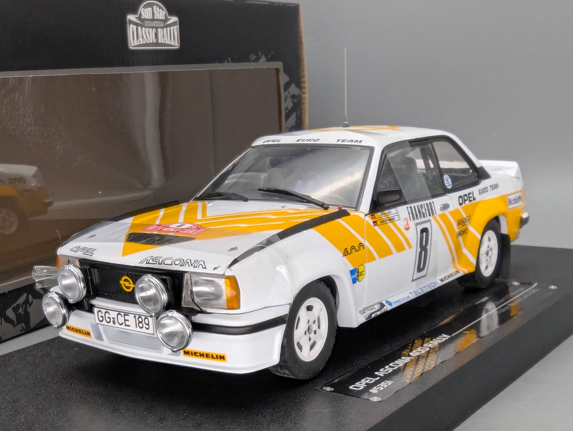 Modellautos 1:12 Sun Star Opel Ascona 400 Rally Rallye Monte Carlo 1980 #8 mit OVP