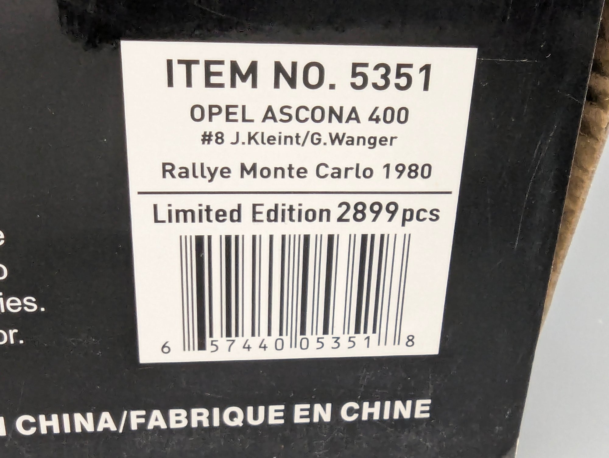 Modellautos 1:12 Sun Star Opel Ascona 400 Rally Rallye Monte Carlo 1980 #8 mit OVP