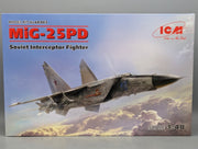 Flugzeug Modell Bausatz 1:48 ICM 48903 MiG-25PD Soviet Interceptor Fighter mit OVP