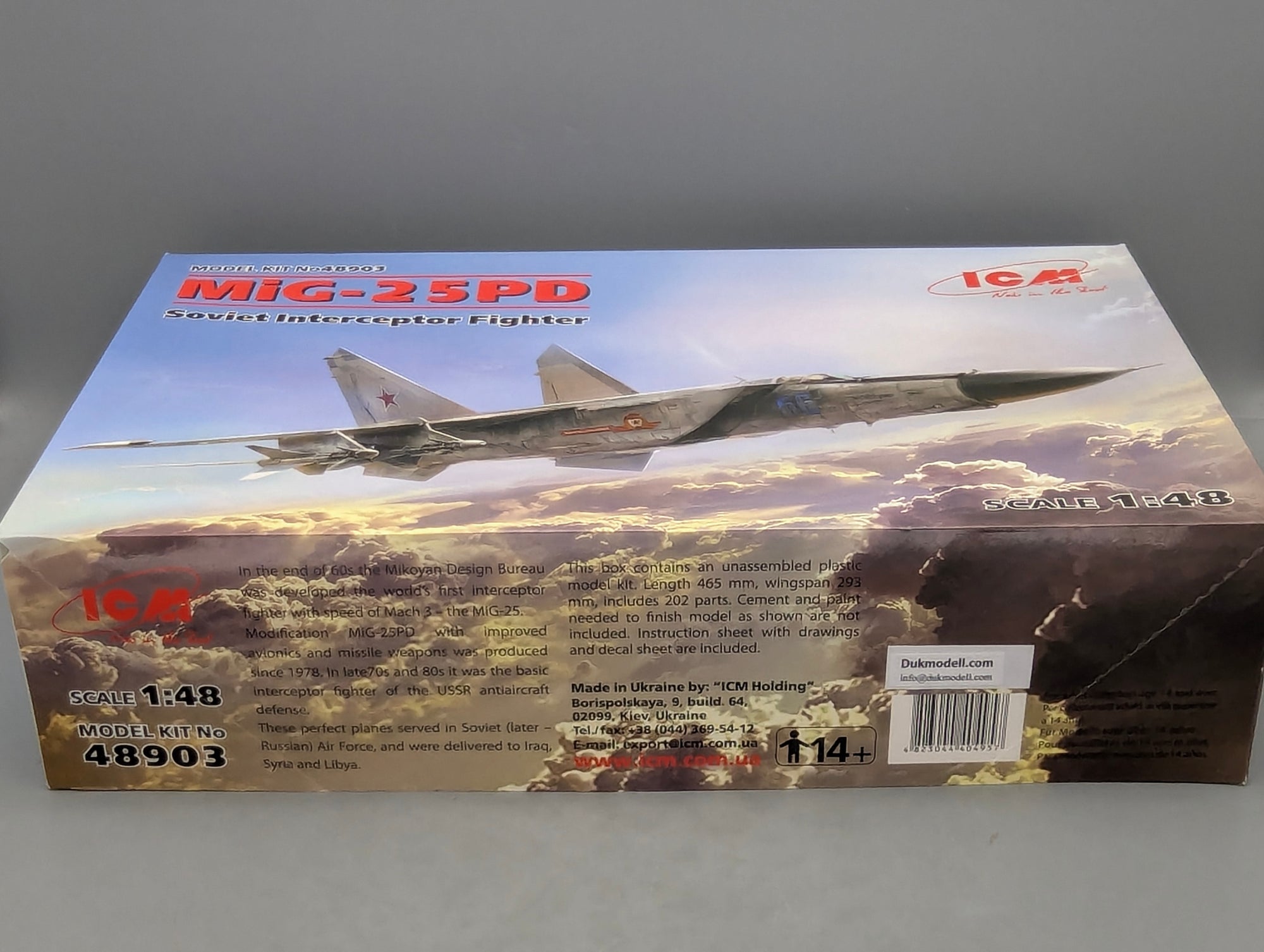 Flugzeug Modell Bausatz 1:48 ICM 48903 MiG-25PD Soviet Interceptor Fighter mit OVP