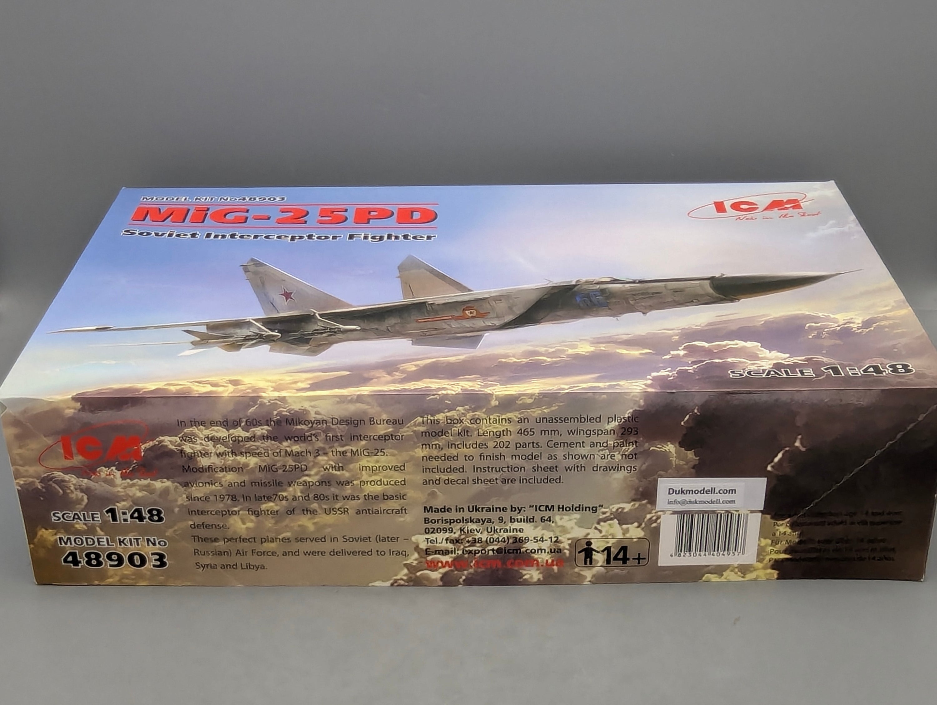 Flugzeug Modell Bausatz 1:48 ICM 48903 MiG-25PD Soviet Interceptor Fighter mit OVP