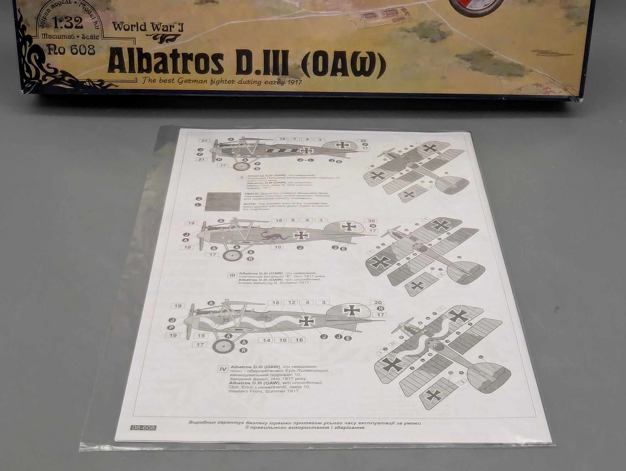 Flugzeug Modell Bausatz 1:32 Roden 608 Albatros D.III (OAW) WW1 mit OVP