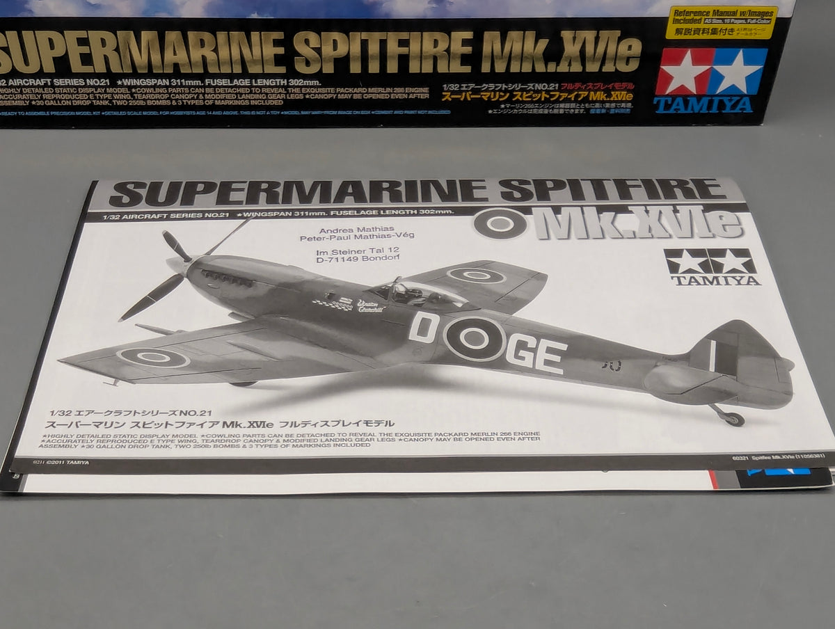 Flugzeug Modell Bausatz 1:32 Tamiya 60321 Supermarine Spitfire Mk.XVIe mit OVP
