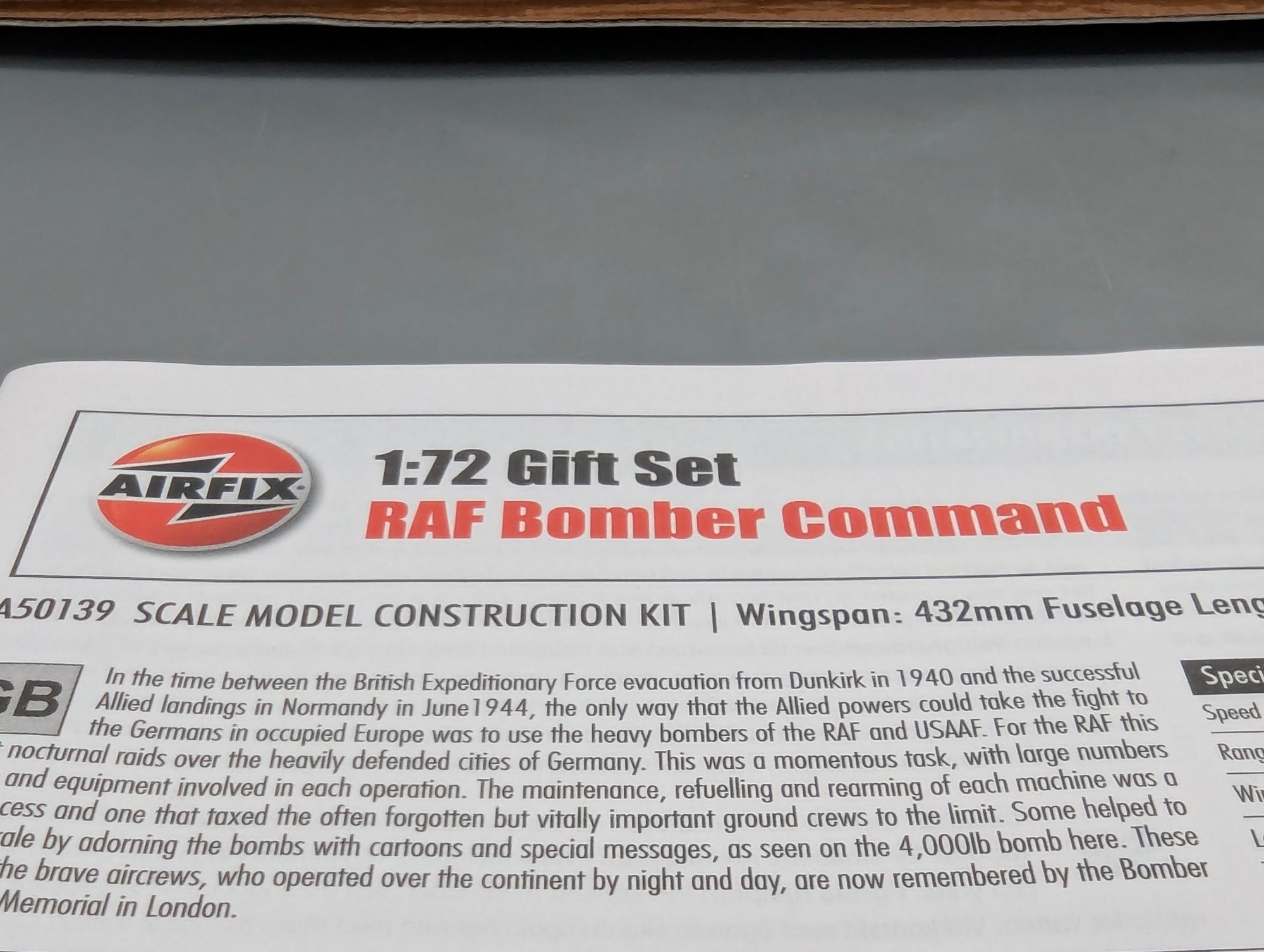 Flugzeug Modell Bausatz 1:72 Airfix A50139 Royal Air Force RAF Bomber Command mit OVP