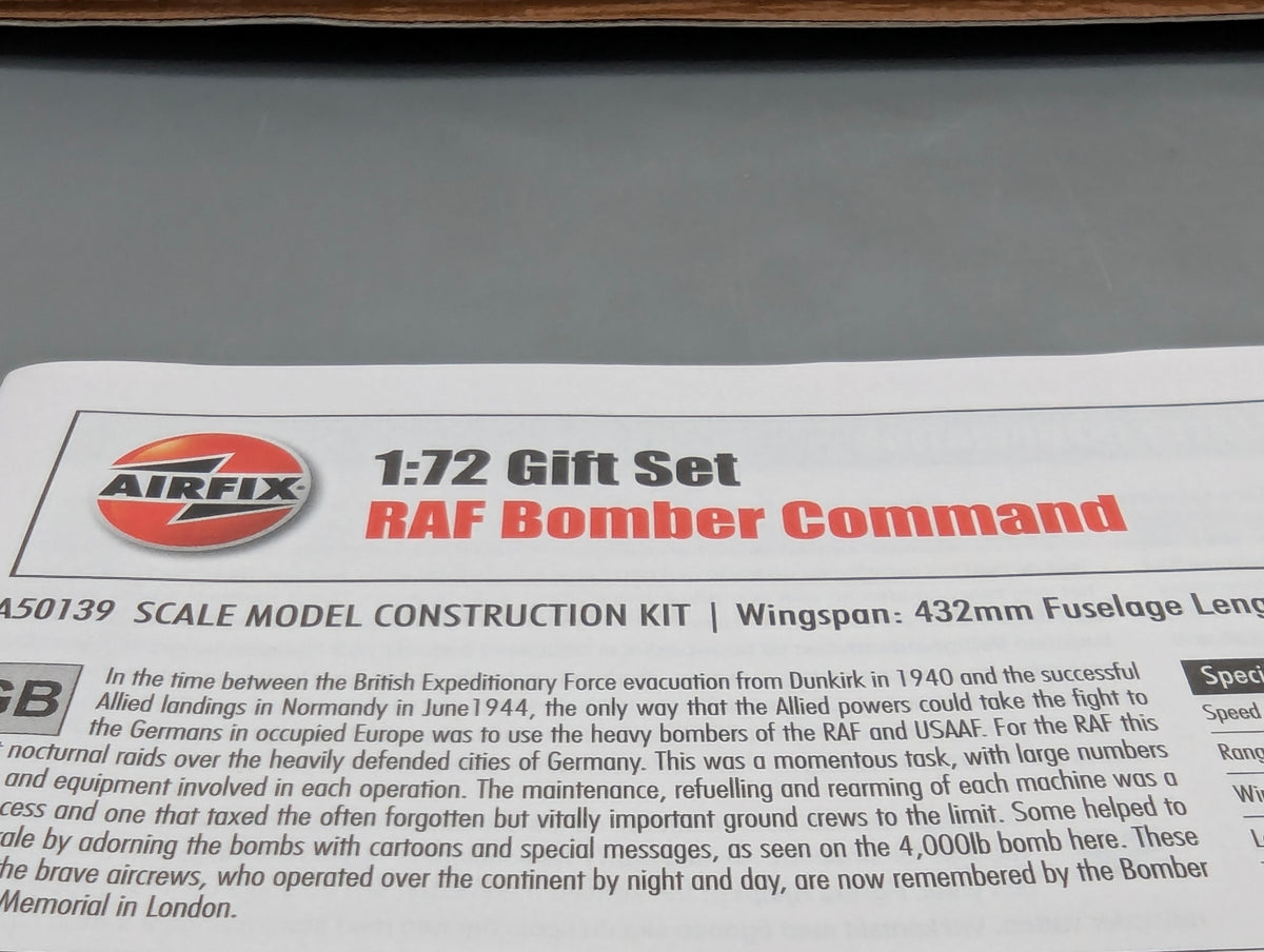 Flugzeug Modell Bausatz 1:72 Airfix A50139 Royal Air Force RAF Bomber Command mit OVP