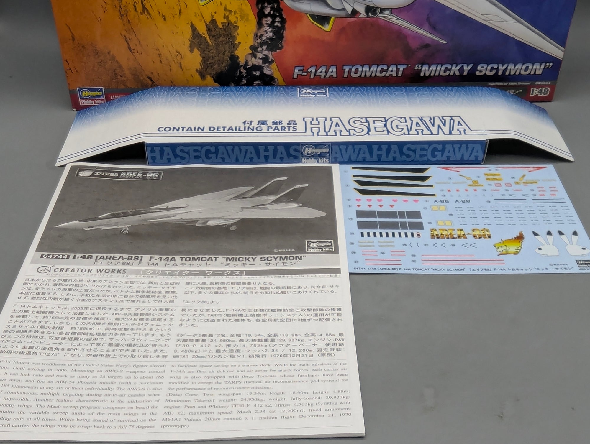 Flugzeug Modell Bausatz 1:48 Hasegawa 64744 F-14A Tomcat Micky Scymon mit OVP