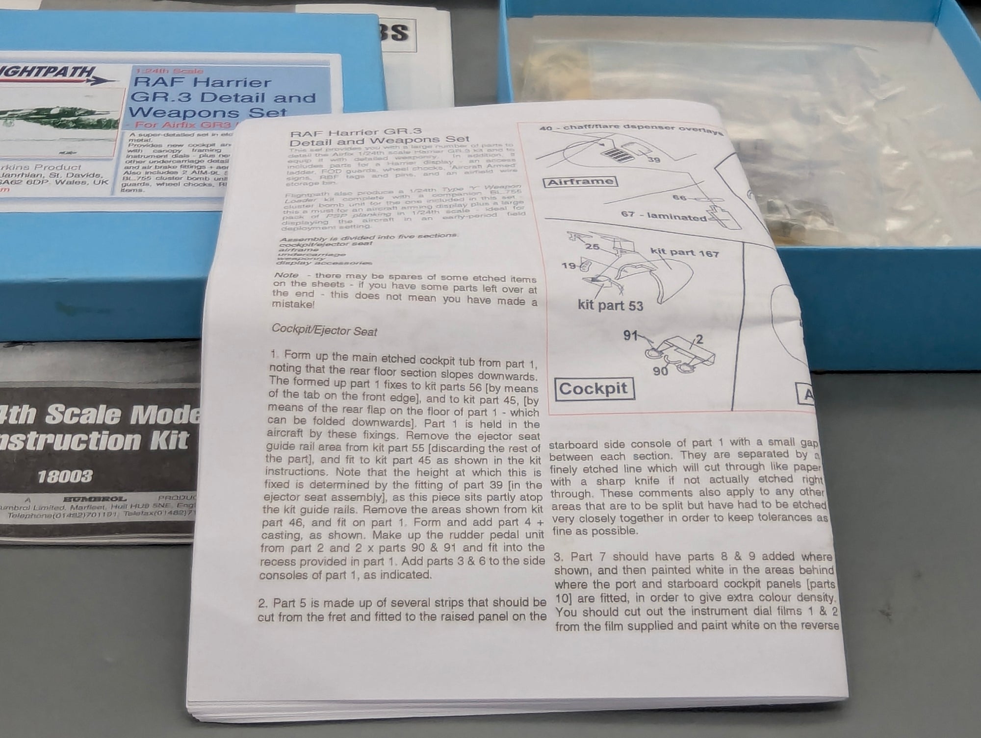 Flugzeug Modell Bausatz 1:24 Airfix 18003 BAe Harrier GR3/AV-8A/AV-8S mit OVP