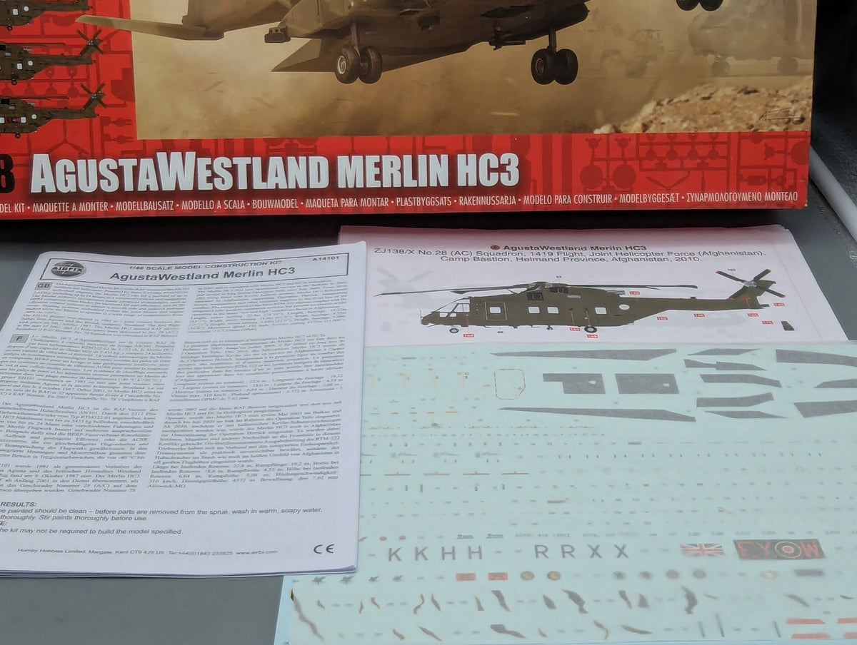 Hubschrauber Modell Bausatz 1:48 Airfix A14101 Agusta Westland Merlin HC3 mit OVP