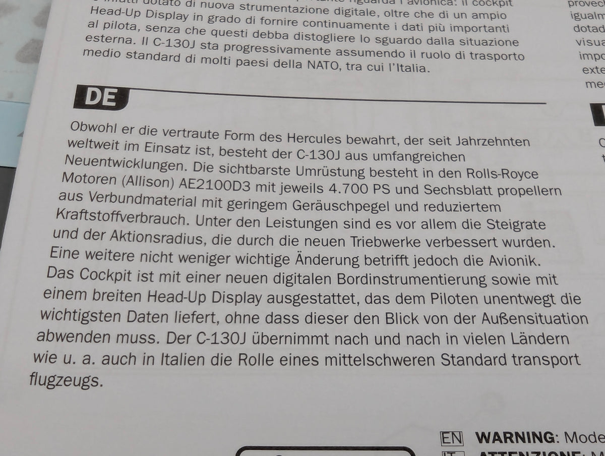 Flugzeug Modell Bausatz 1:48 Italeri 2746 Lockheed Martin C-130J C5 Hercules mit OVP