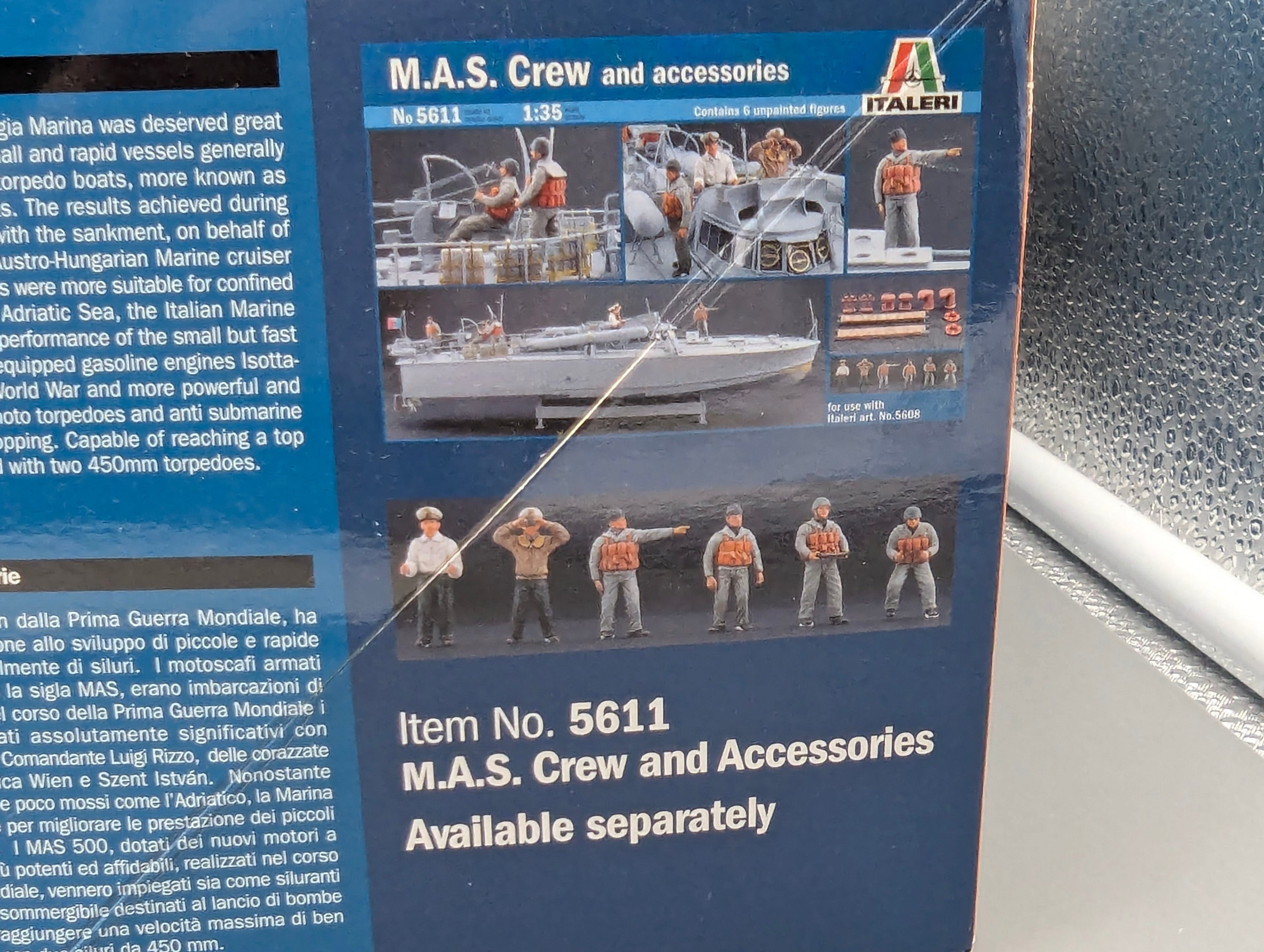 Schiff Modell Bausatz 1:35 Italeri 5608 UND 5611 M.A.S. 658 4a Serie + Figuren mit OVP