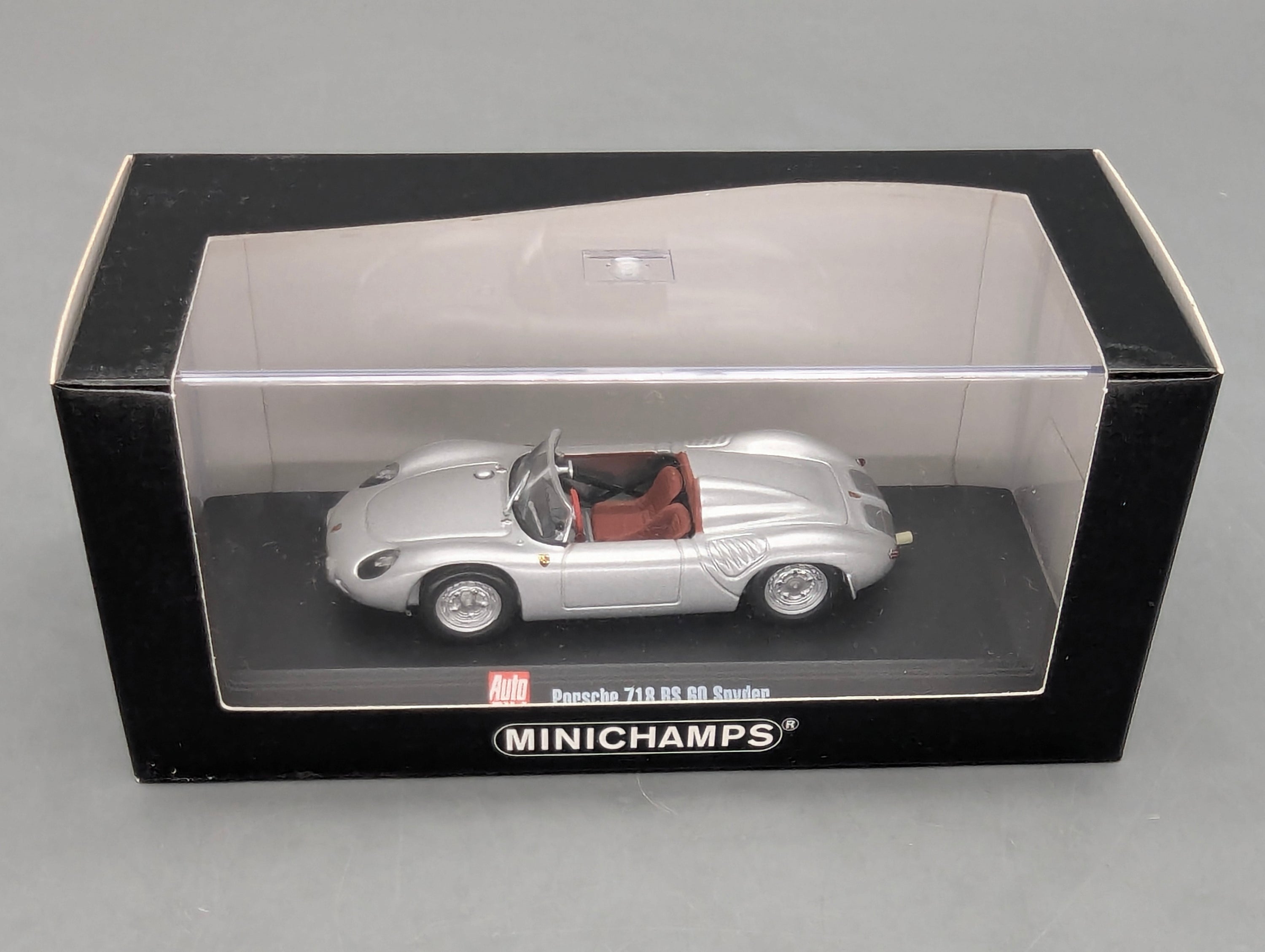 Modellautos 1:43 Minichamps Porsche 718 RS 60 Spyder Silber mit OVP