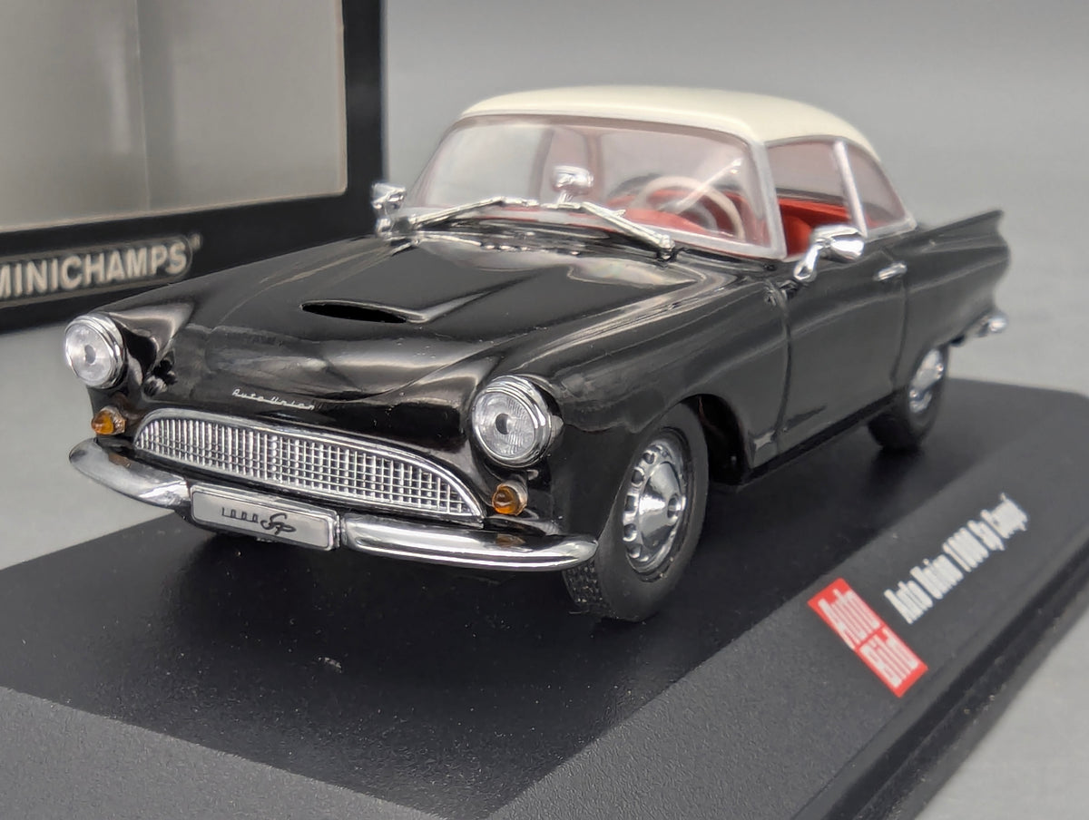 Modellautos 1:43 Minichamps Auto Union 1000 Sp Coupe Schwarz Weiß mit OVP