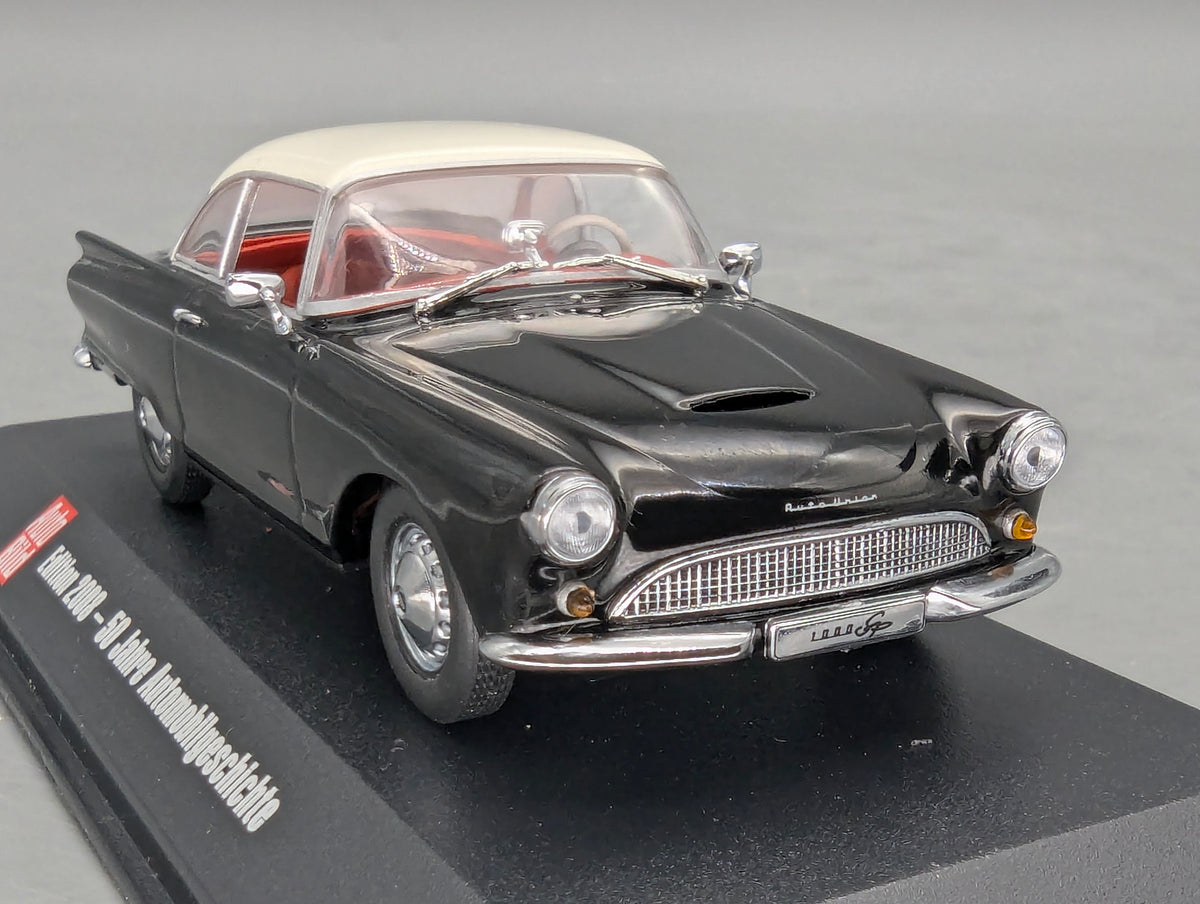Modellautos 1:43 Minichamps Auto Union 1000 Sp Coupe Schwarz Weiß mit OVP