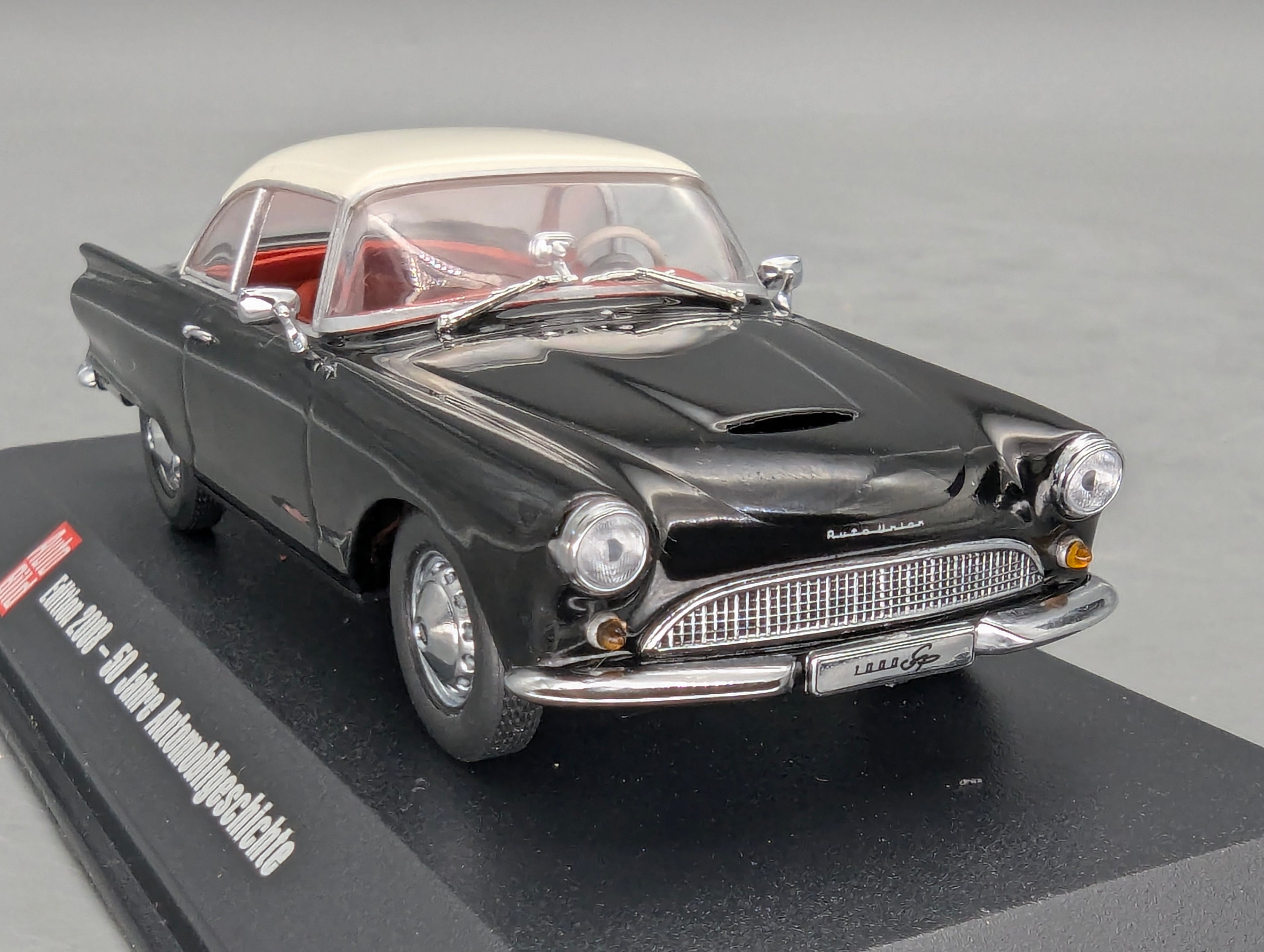 Modellautos 1:43 Minichamps Auto Union 1000 Sp Coupe Schwarz Weiß mit OVP