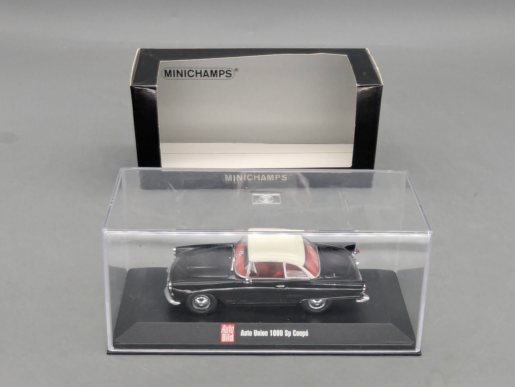 Modellautos 1:43 Minichamps Auto Union 1000 Sp Coupe Schwarz Weiß mit OVP