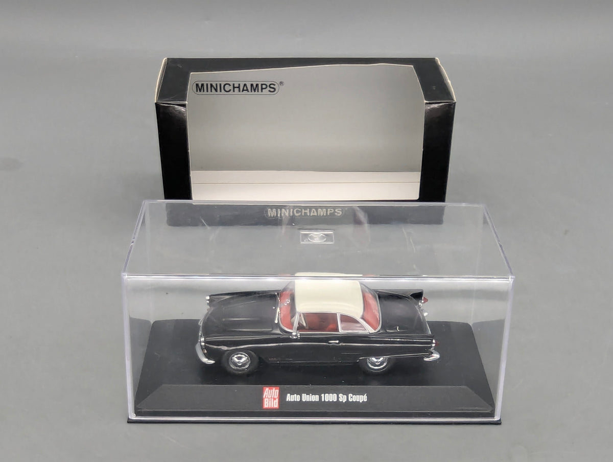 Modellautos 1:43 Minichamps Auto Union 1000 Sp Coupe Schwarz Weiß mit OVP