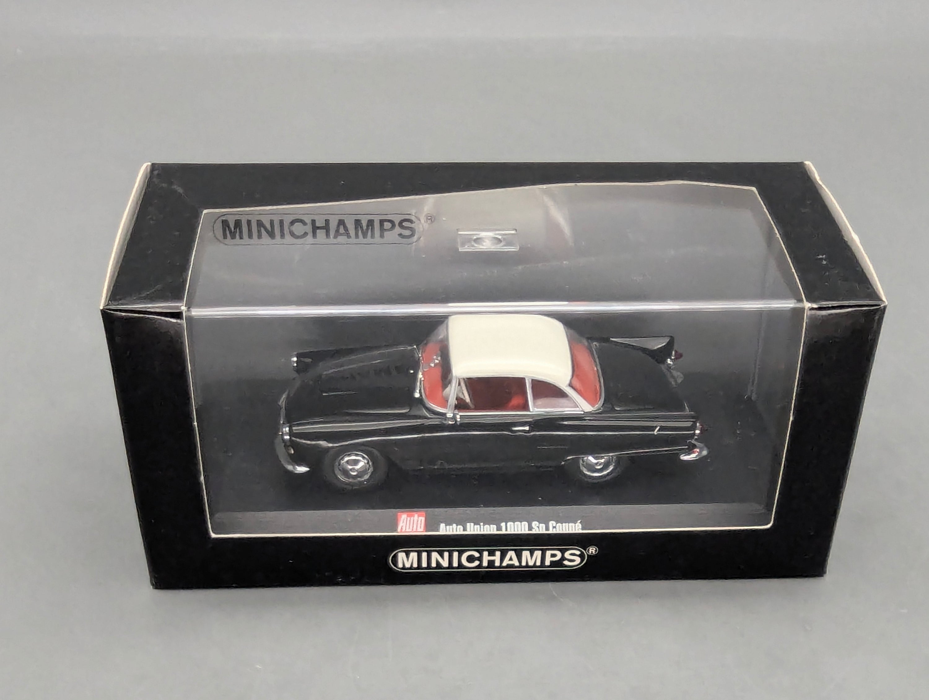 Modellautos 1:43 Minichamps Auto Union 1000 Sp Coupe Schwarz Weiß mit OVP
