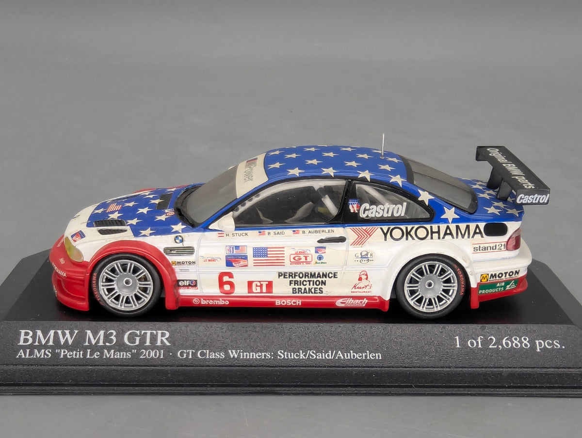 Modellautos 1:43 Minichamps BMW M3 GTR WINNER ALMS 2001 #6 Stuck u. A. mit OVP
